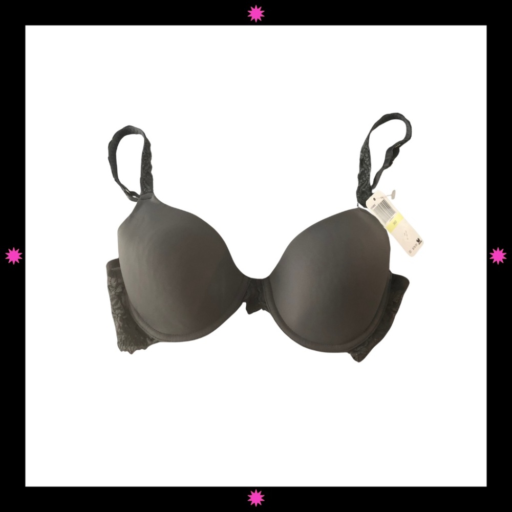 NEW LACE GRAY WACOAL BRA DEMI STYLE 36B
